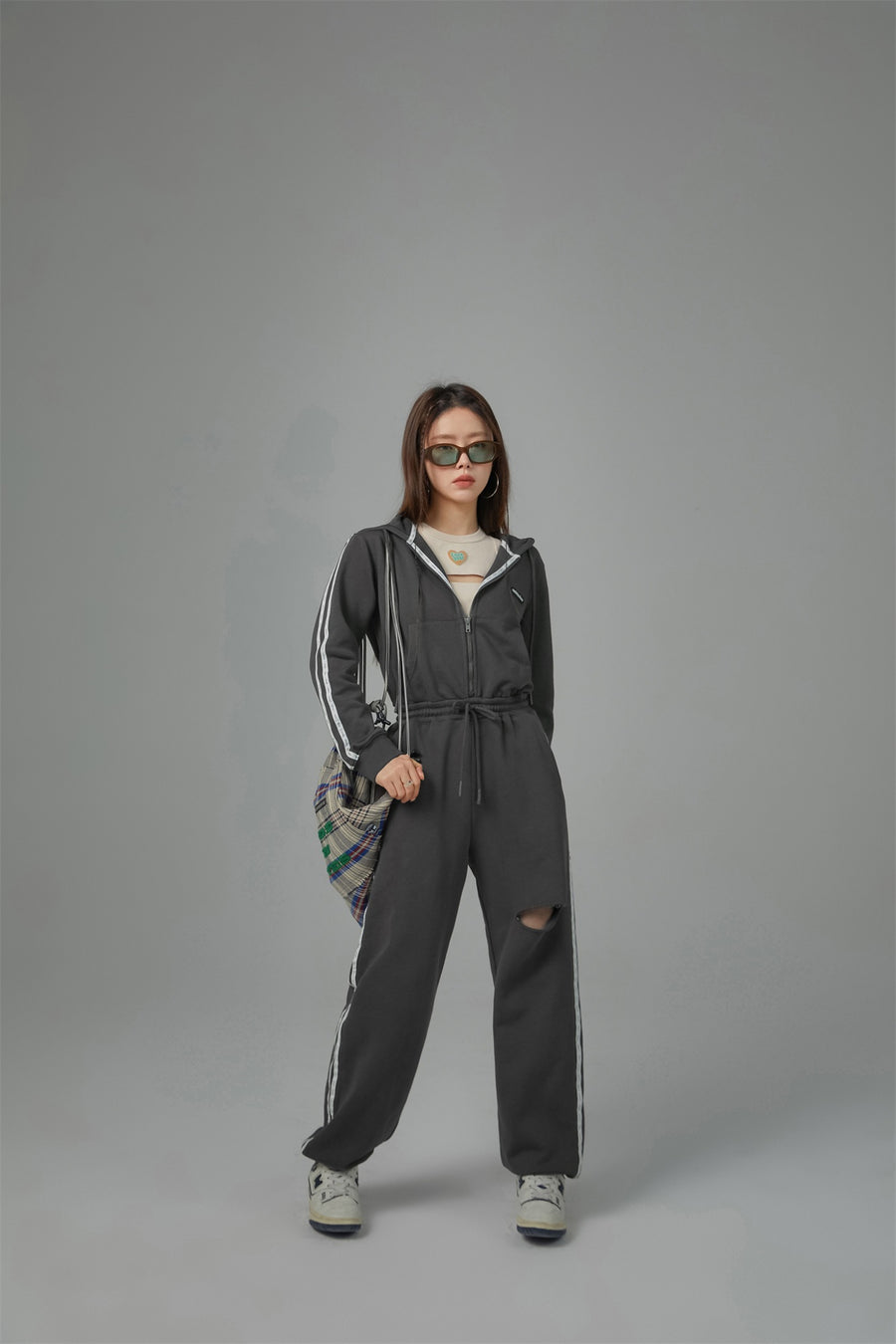 CHUU Hoodie Zip-Up Jogger Jumpsuit