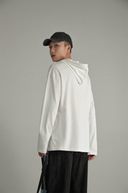 Basic Loose Fit Neck String Hoodie