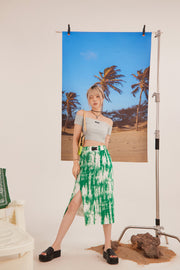 Tie-Dye Banding Slit Skirt