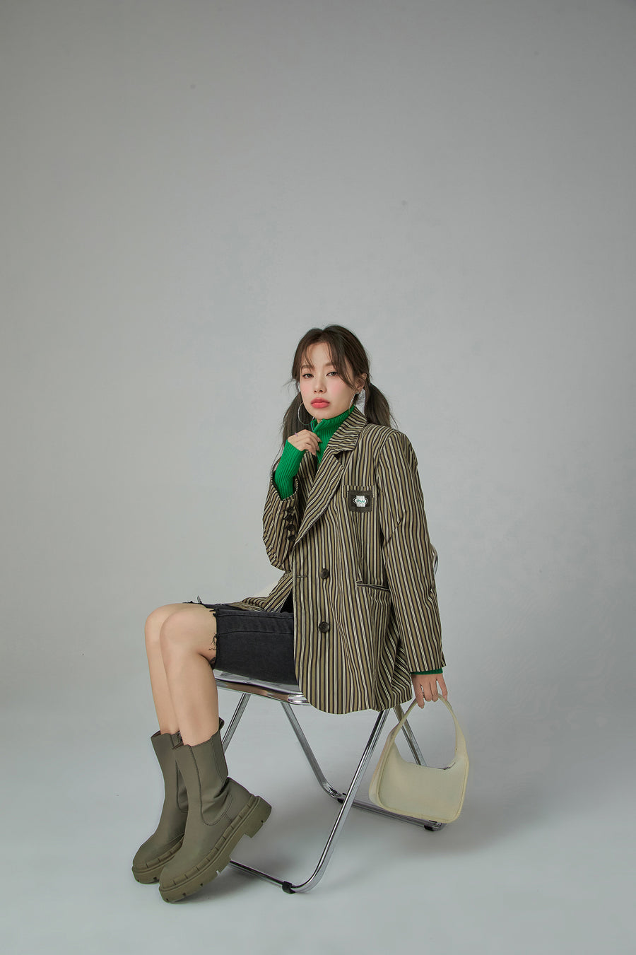 CHUU Boss Girl Striped Suit Jacket