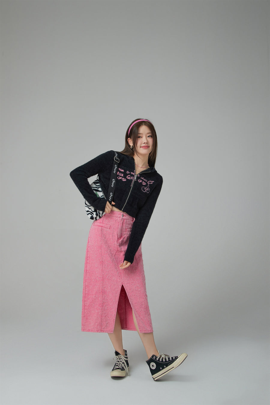 CHUU Baby Girl Split A-Line Long Skirt