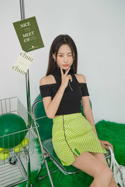 Some Statements Mini Checkered Skirt