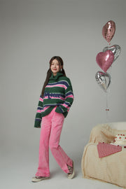 Loving You Two-Ways Stripe Knit Sweater