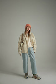 Cotton Ankle Cropped Straight Pants