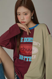 Size Doesnt Matter Two-Toned Loose Fit T-Shirt