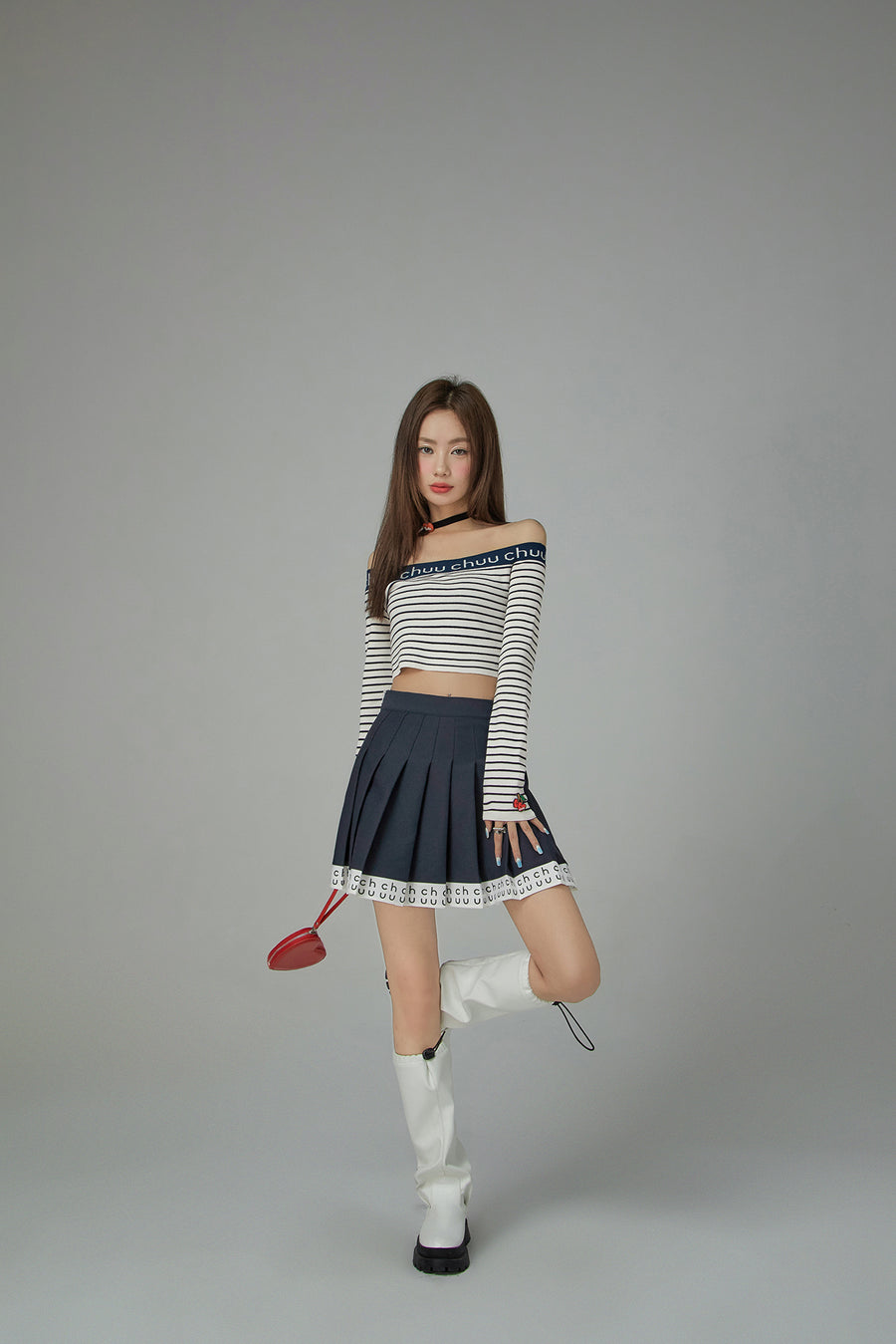 CHUU Hem Band Mini Tennis Pleated Skirt