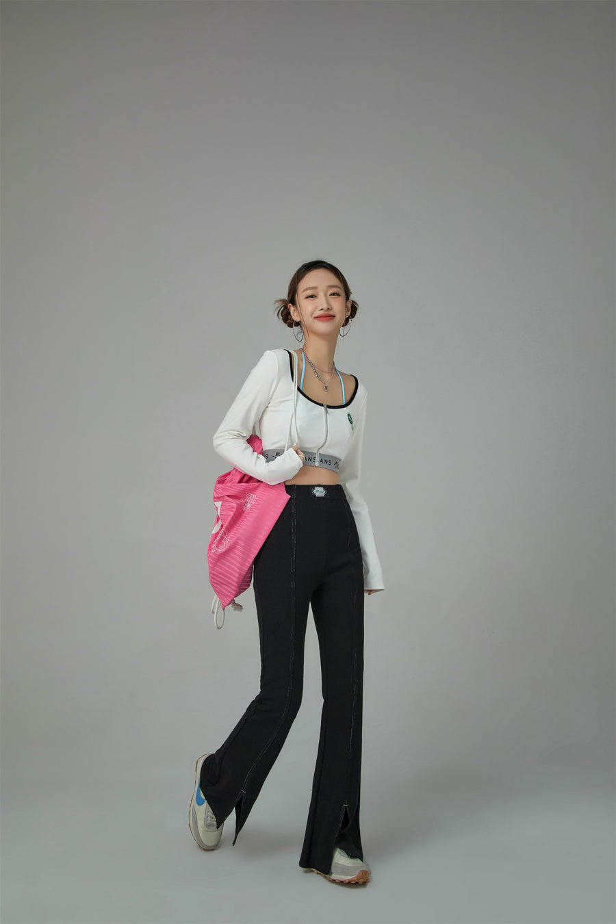 CHUU Front Slit Bootcut Sport Pants