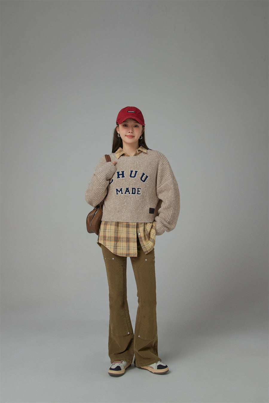 CHUU Crazy Chill Ribbed Loose Crop Knit Sweater