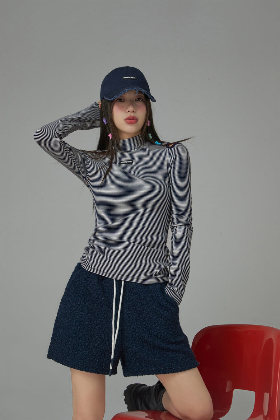 CHUU Raw Hem Ball Cap Hat