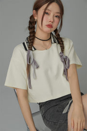 Chuu Lapel Loose Fit T-Shirt