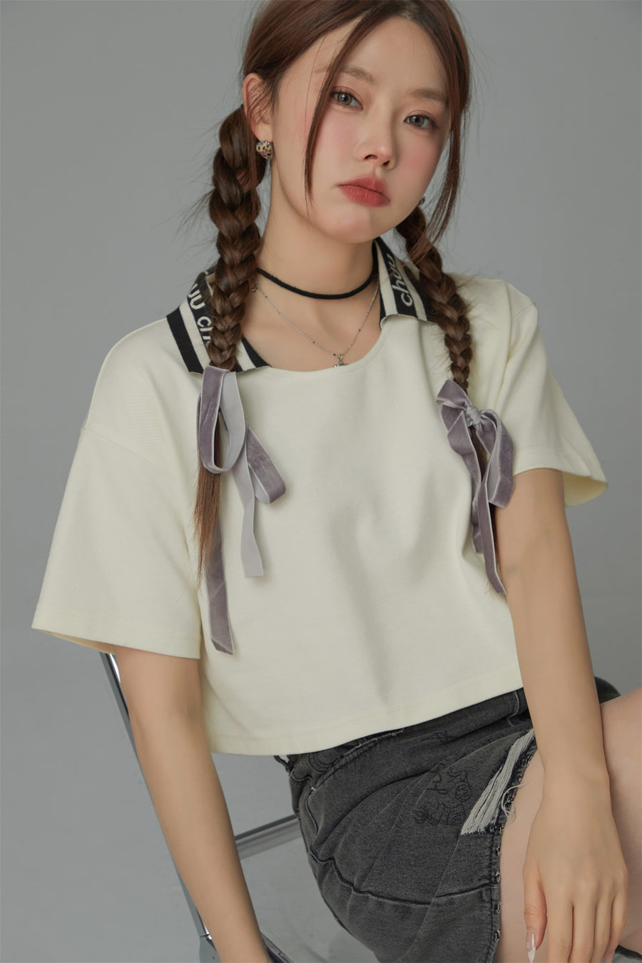 CHUU Chuu Lapel Loose Fit T-Shirt