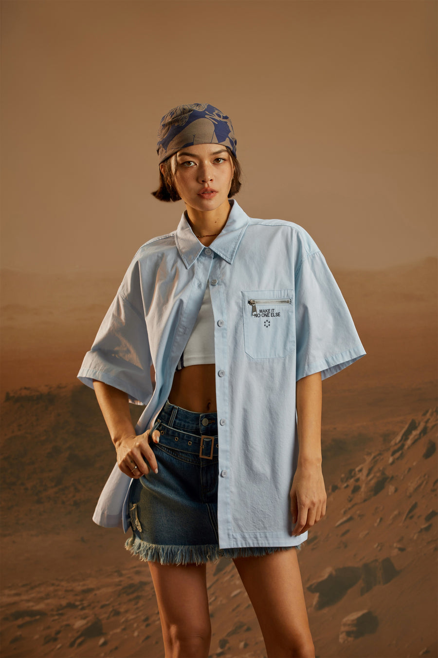 CHUU Star Circle Boxy Short-Sleeves Shirt