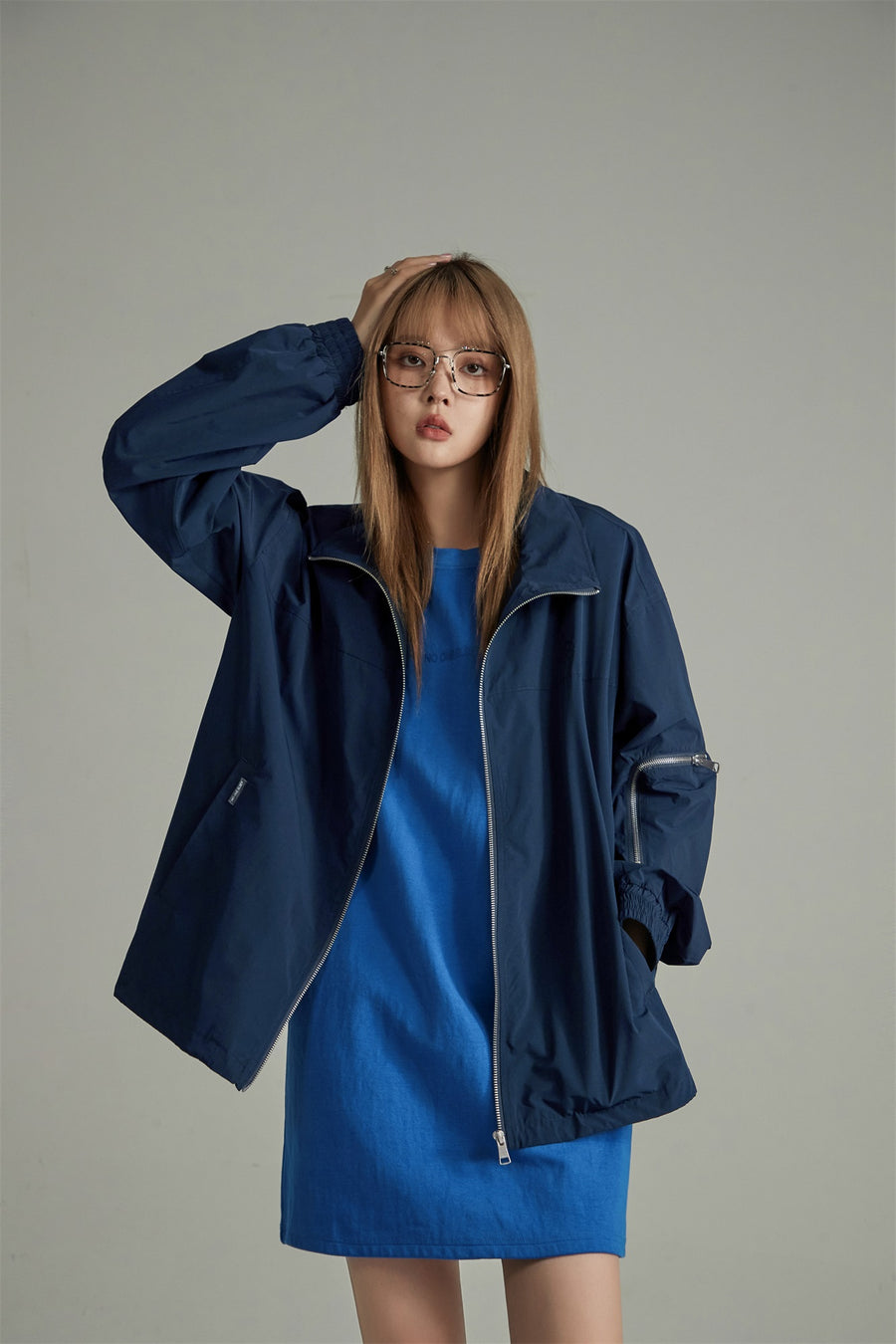 CHUU Simple Zip-Up Track Jacket