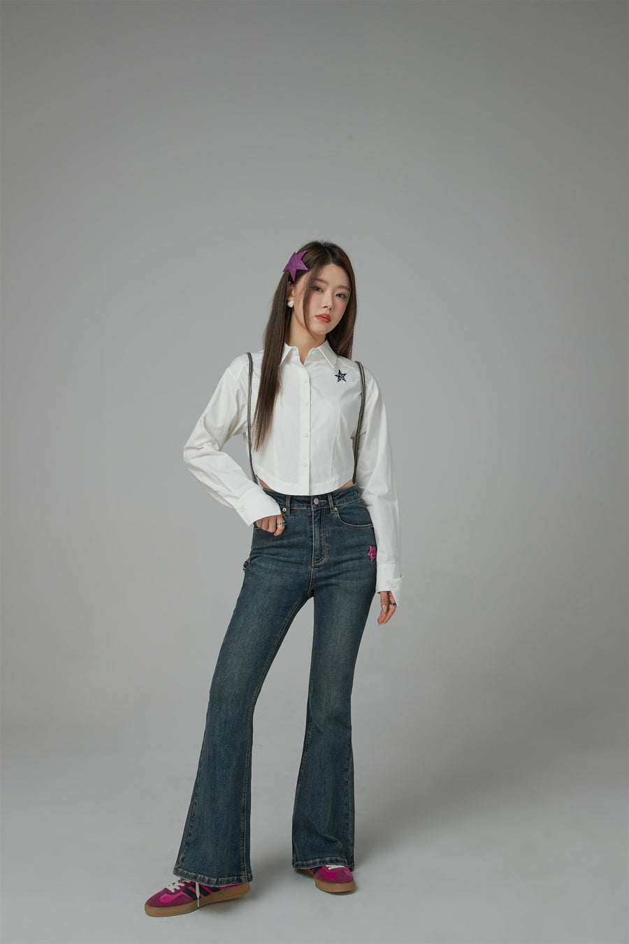 CHUU Drivers License Colored Cropped Shirt