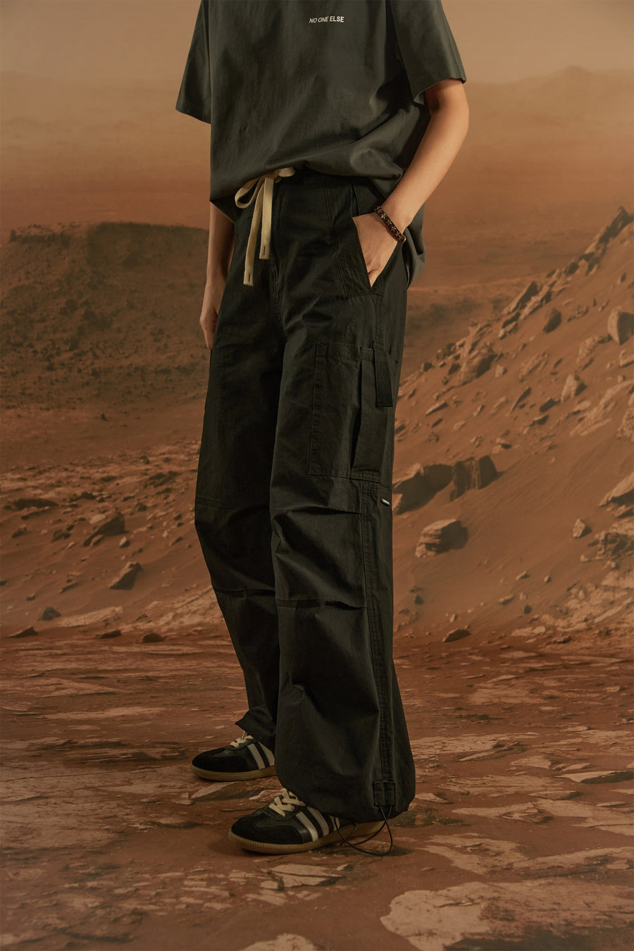 CHUU String Wide Cargo Pants