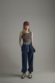 Waistband Wide Jogger Pants