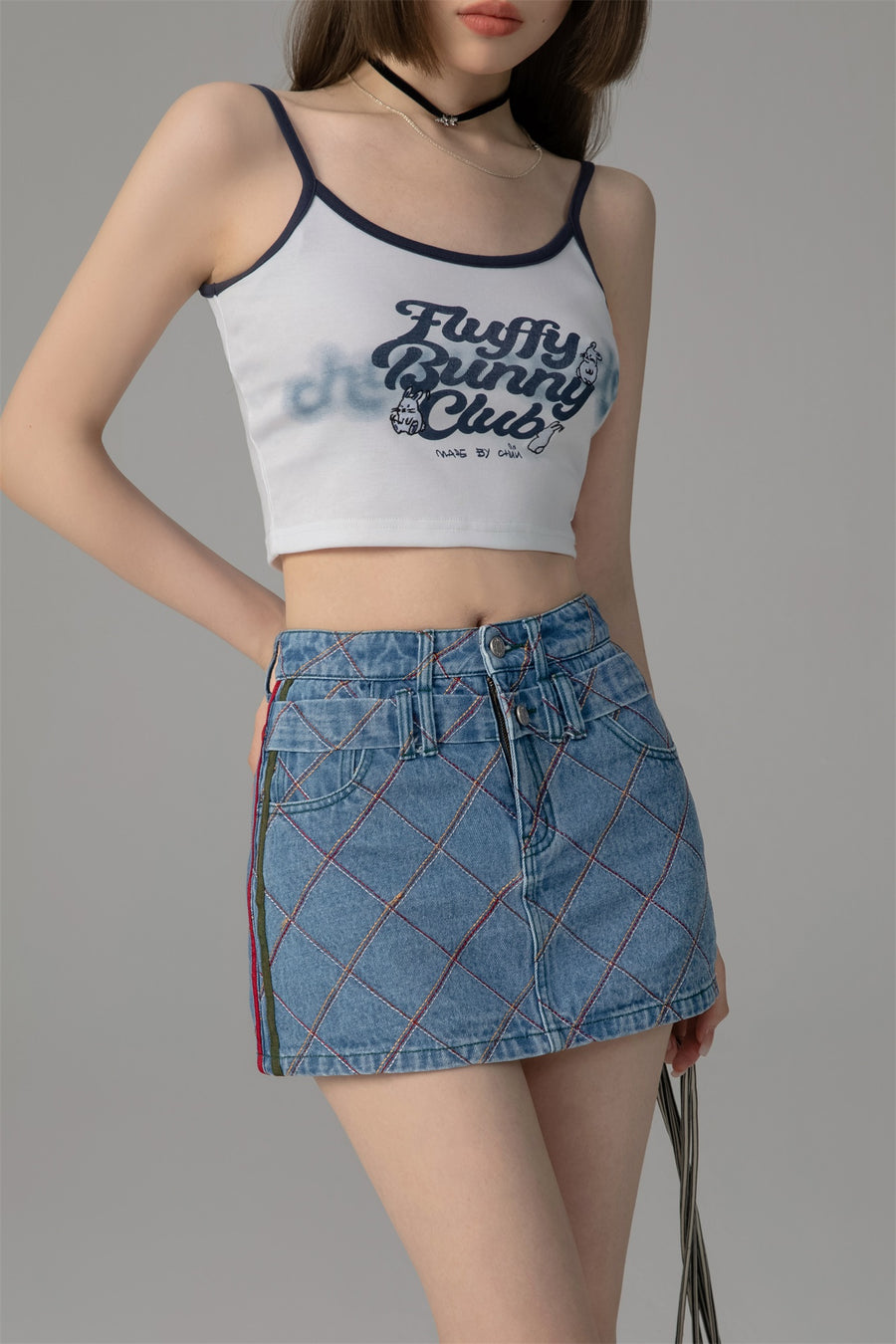 CHUU Bunny Club Cropped Cami Top