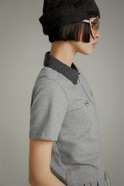 Half-Zip Cropped T-Shirt