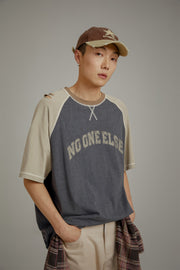 Noe Basic Two Toned Raglan Color T-Shirt