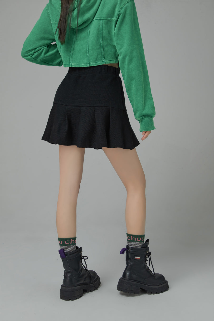 CHUU Waist Strings Pleated Tennis Skirt