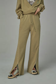 Front Slit Wide Jogger Pants