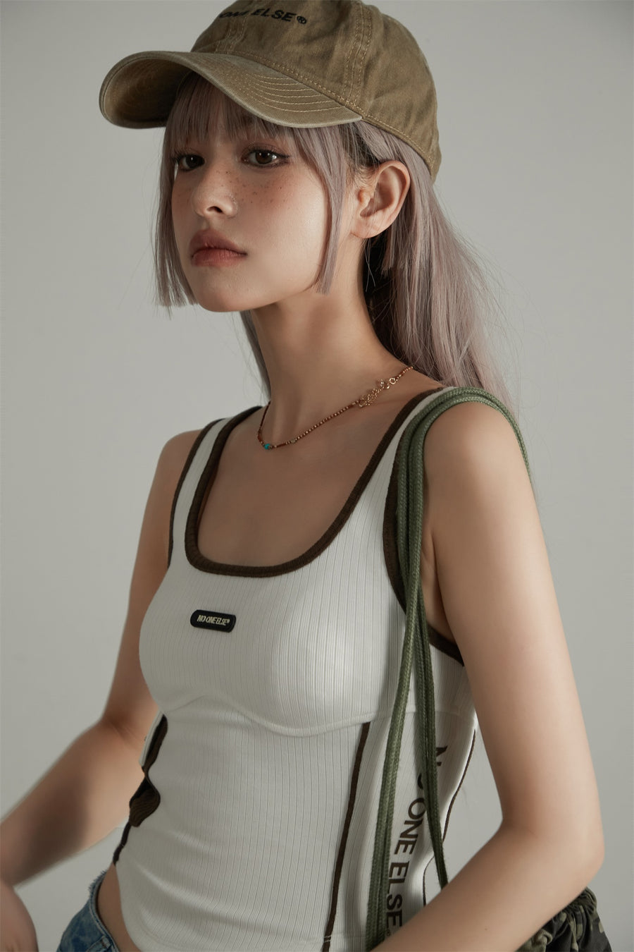 CHUU Deep U-Neck Ribbed Cami Top