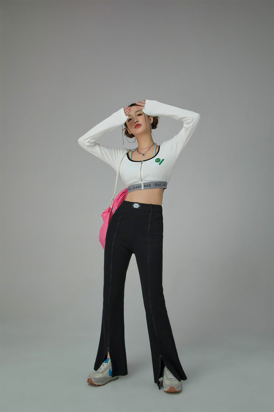 CHUU Front Slit Bootcut Sport Pants