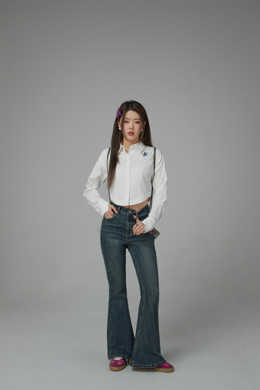 CHUU Drivers License Colored Cropped Shirt