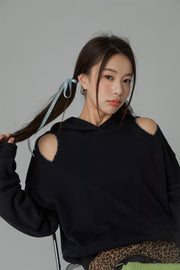 Cutout Shoulder Hoodie