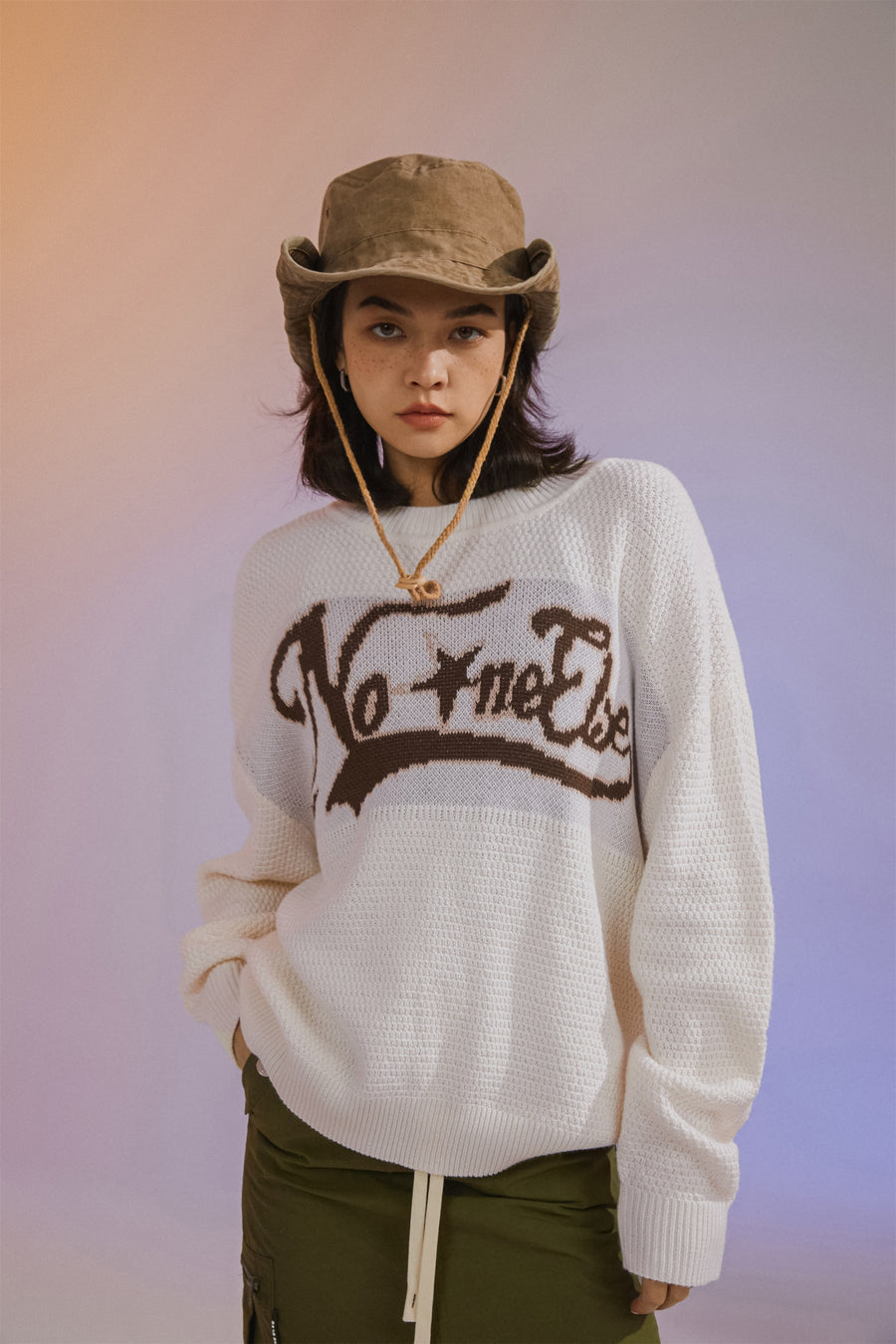 CHUU No One Else Star Oversized Knit Sweater