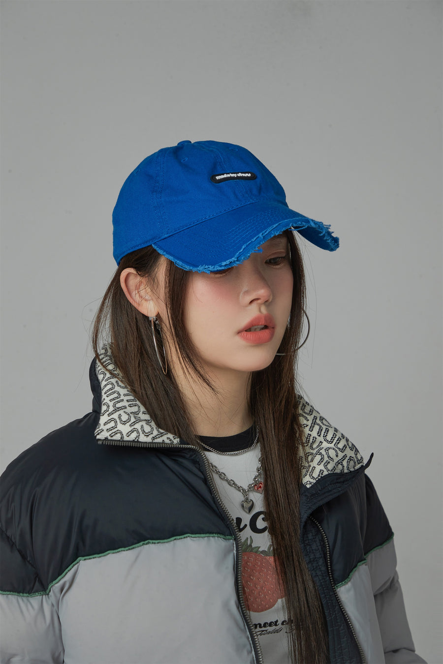 CHUU Raw Hem Ball Cap Hat