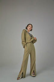 Front Slit Wide Jogger Pants