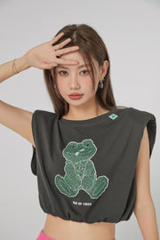 Happy Frog Shoulder Pad T-Shirt