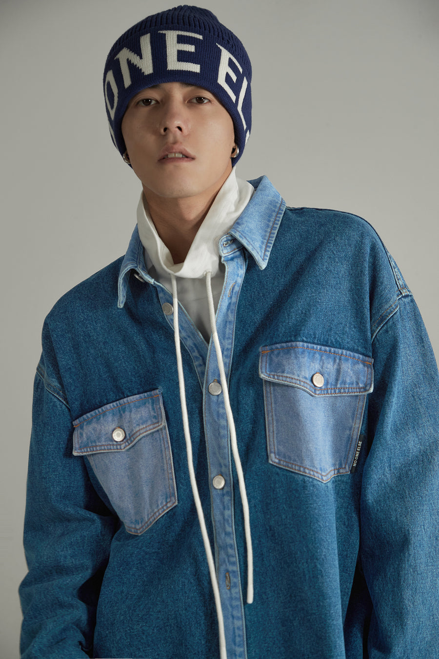 CHUU Pocket Wide Denim Shirt