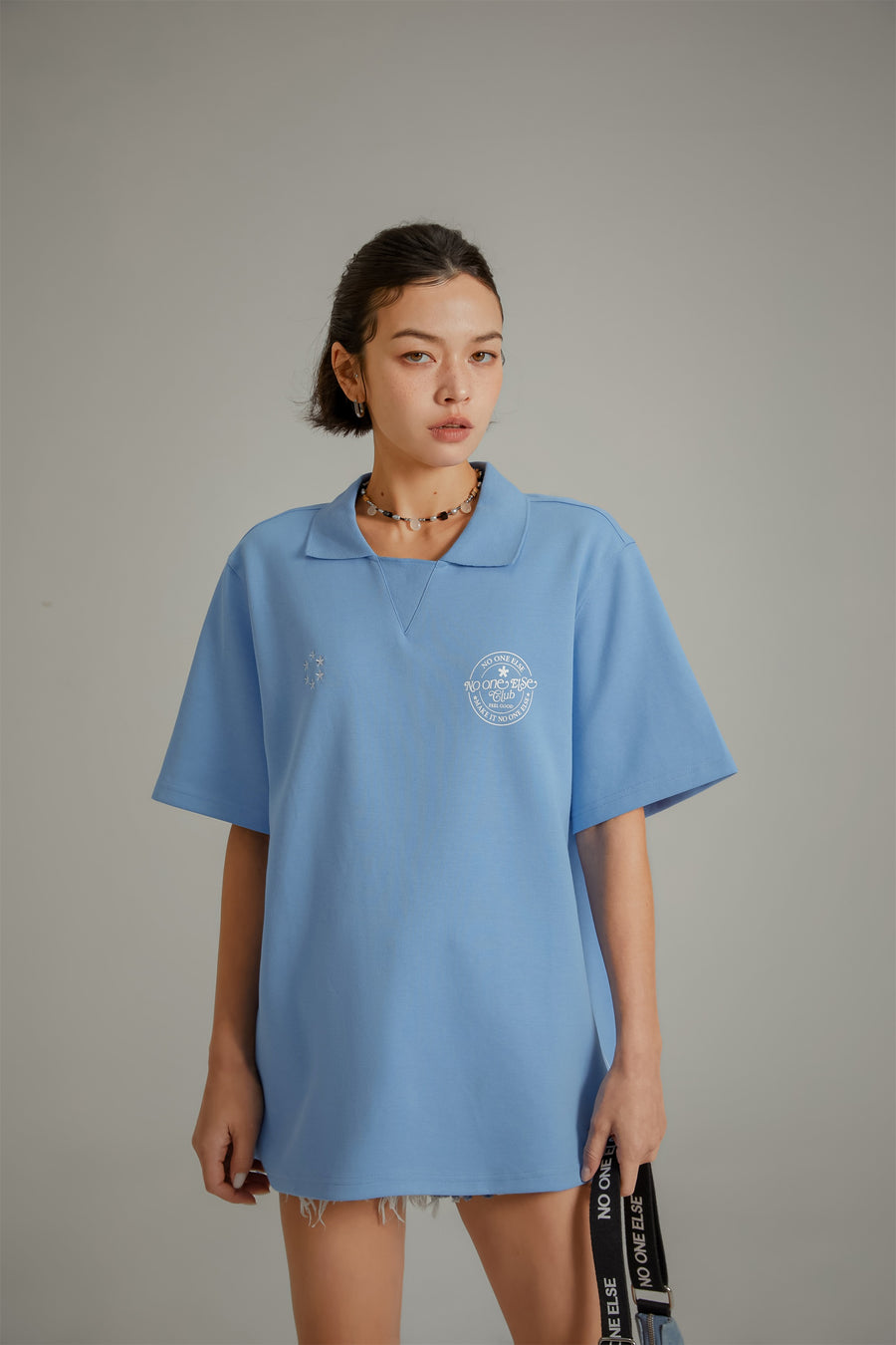 CHUU Star Circle Boxy Polo T-Shirt