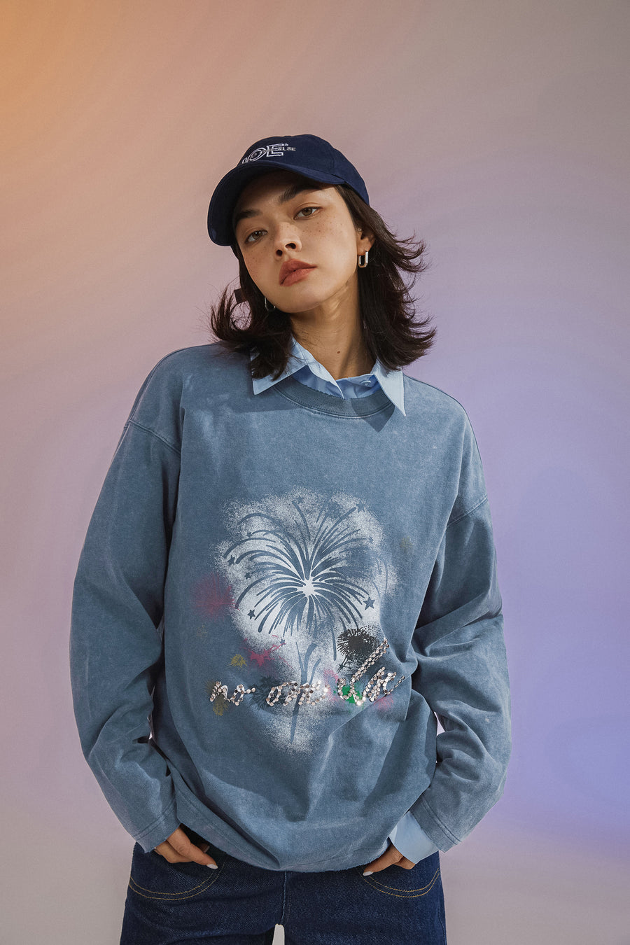 CHUU Fireworks Loose Fit Sweatshirt