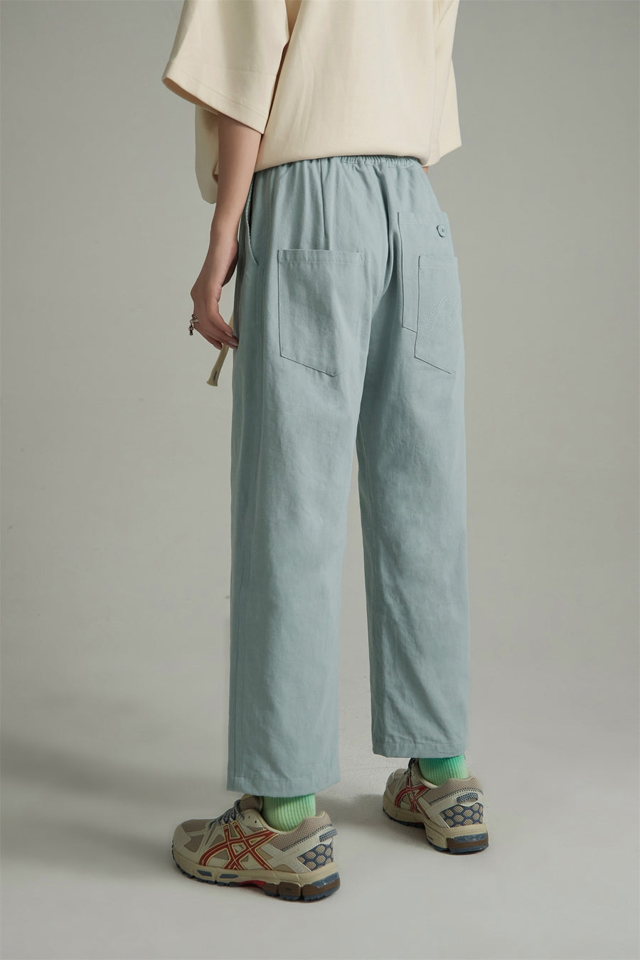 CHUU Cotton Ankle Cropped Straight Pants