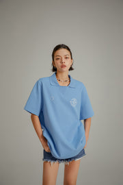 Star Circle Boxy Polo T-Shirt