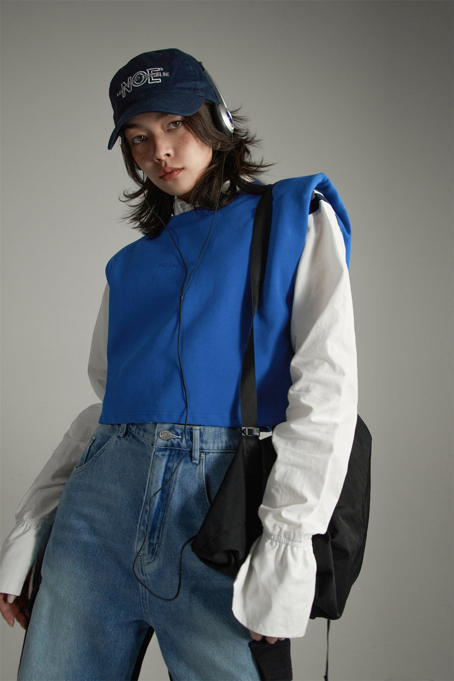 CHUU Loose Fit Cropped Vest Sweatshirt