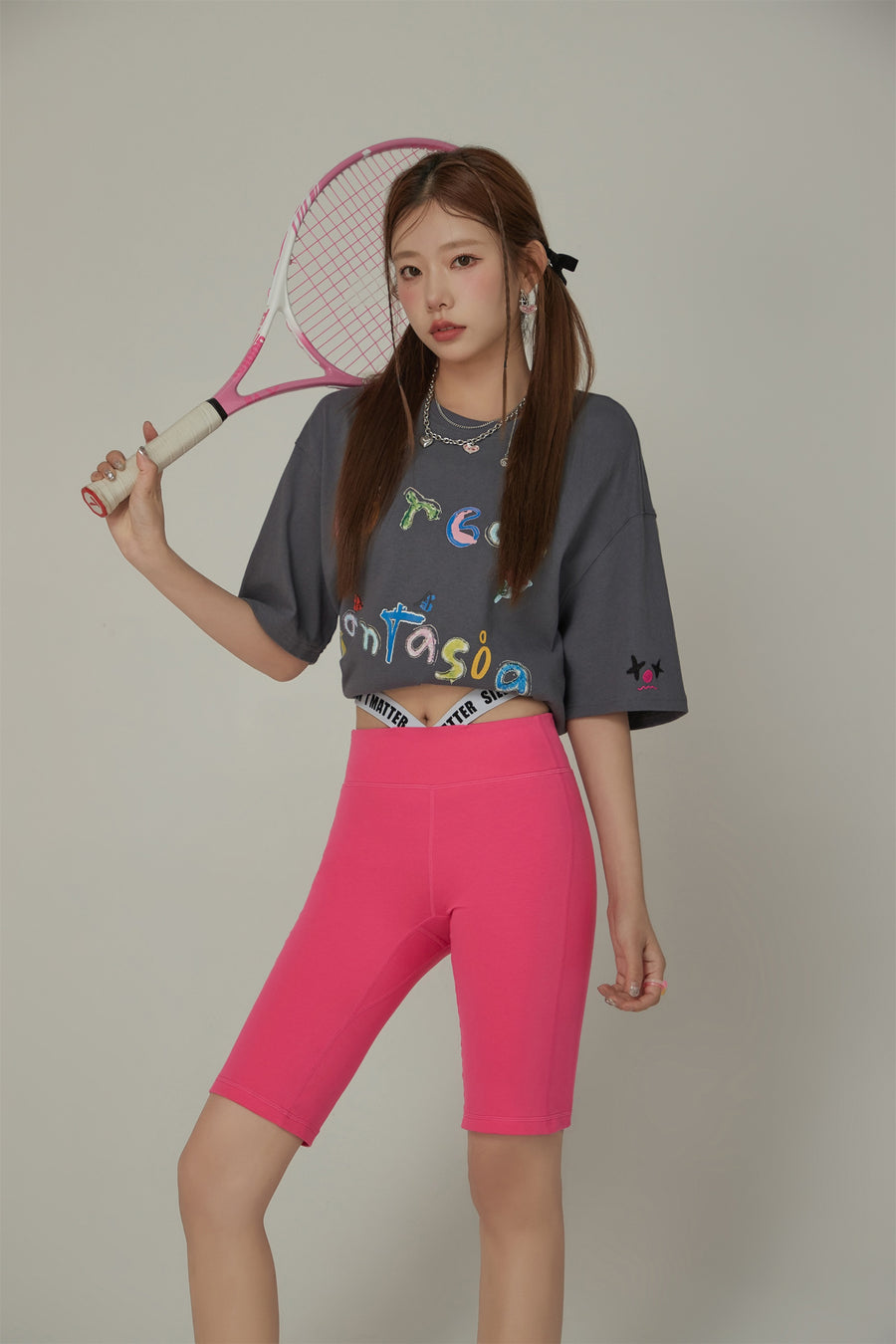 CHUU Size Doesnt Matter Side Bands Colored Biker Shorts