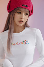 Color Embroidered Cropped T-Shirt