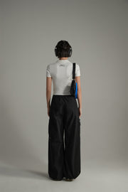 String Wide Cargo Pants