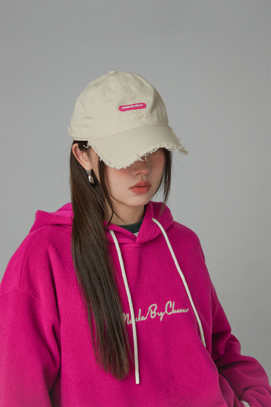 CHUU Raw Hem Ball Cap Hat