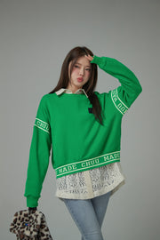 Solid Color Round Neck Sweatshirt