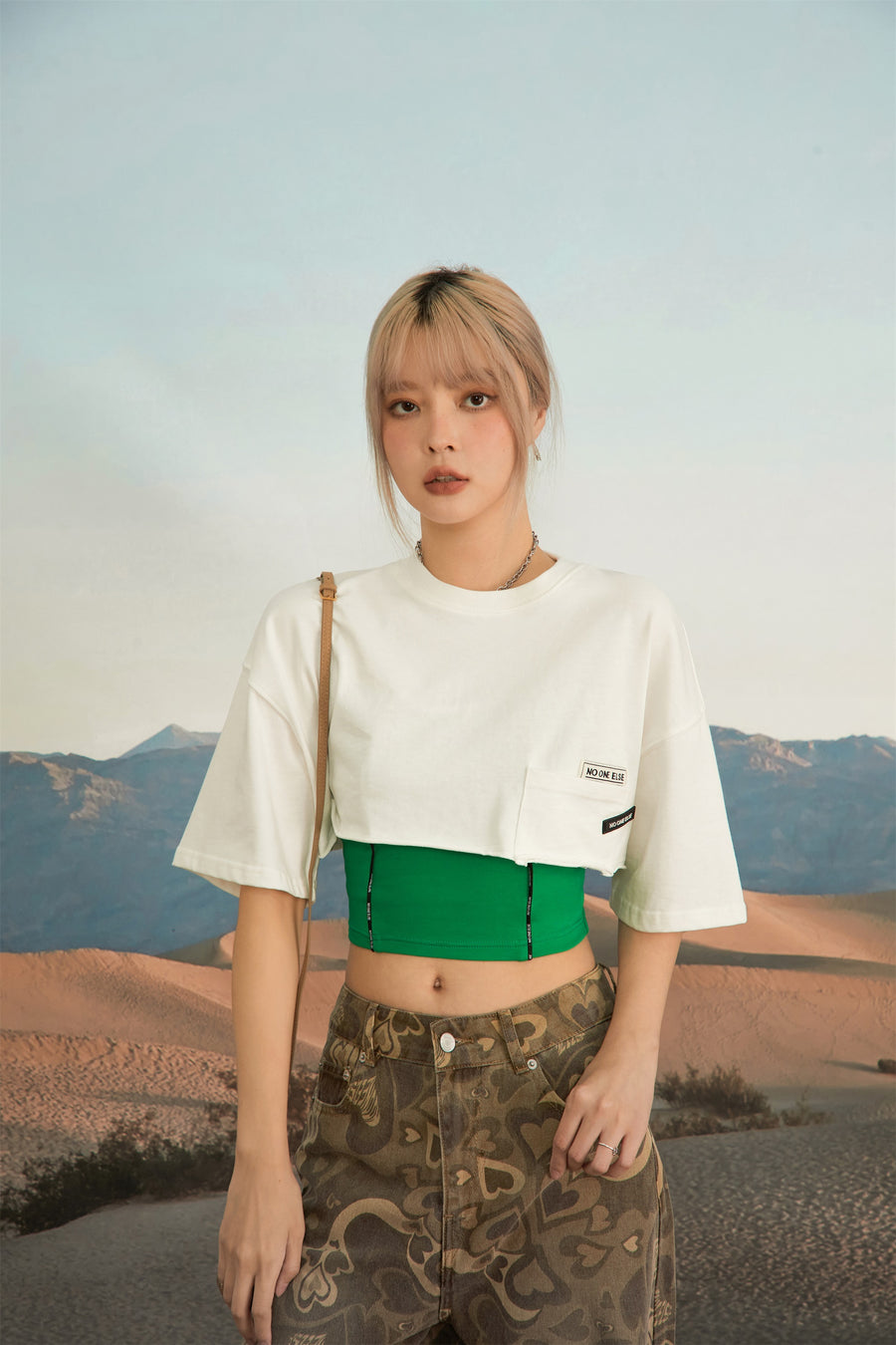 CHUU Bring The Spark Back Maxi Cropped T-Shirt