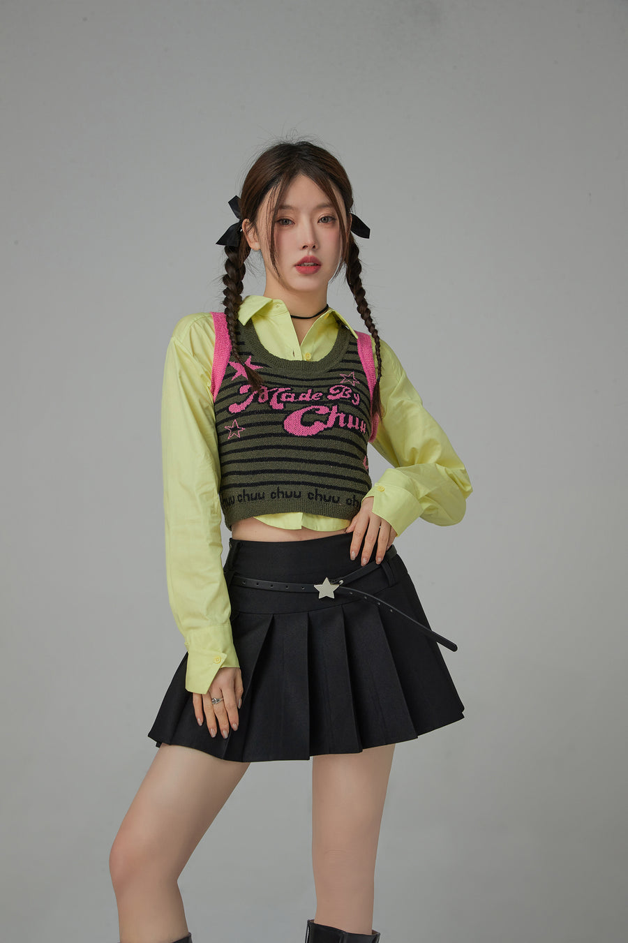 CHUU Pretty Darling A-Line Pleated Skirt