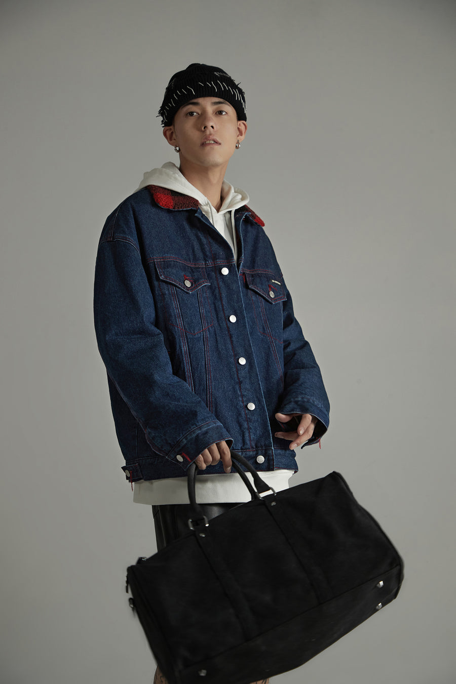 CHUU Red Stitch Denim Jacket