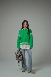 Solid Color Round Neck Sweatshirt