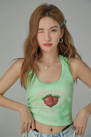 Rushed Strawberry Sleeveless Shirt