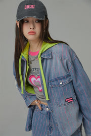 Rose Scent Kiss Loose Denim Shirt